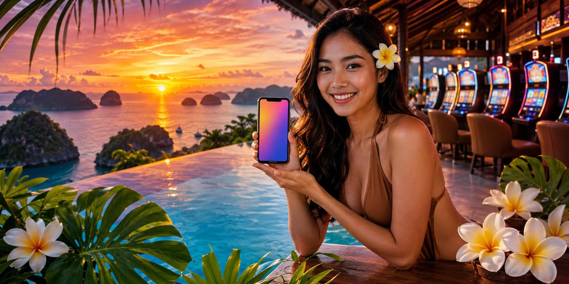 Pengguna mengakses aplikasi casino di ponsel dengan tampilan modern dan intuitif
