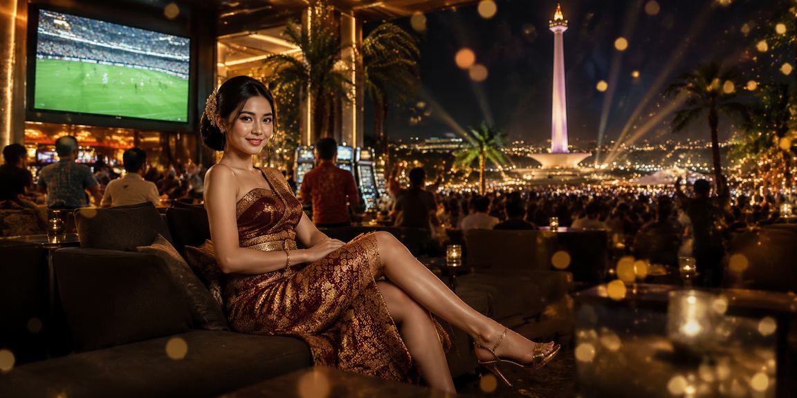 Suasana pasar malam dengan aktivitas taruhan dan hiburan kasino yang semarak