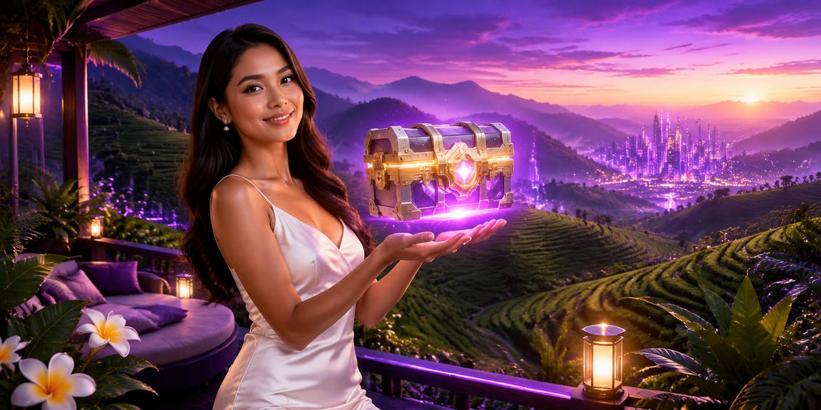 Suasana kasino neon yang berwarna-warni dengan pencahayaan malam yang dinamis