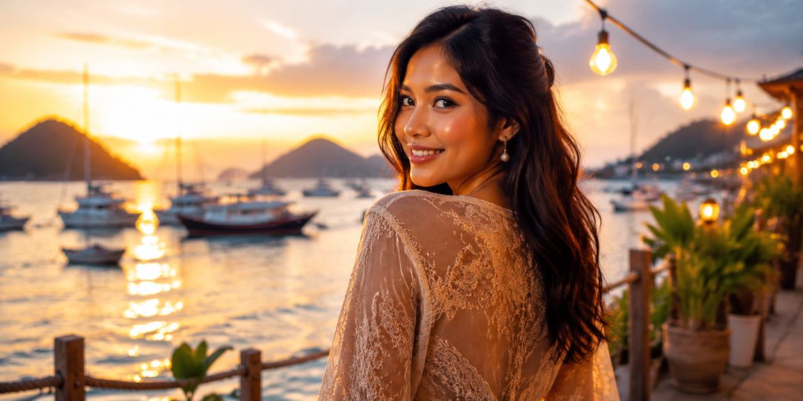 Suasana hiburan pantai dengan permainan casino yang mewah dan santai
